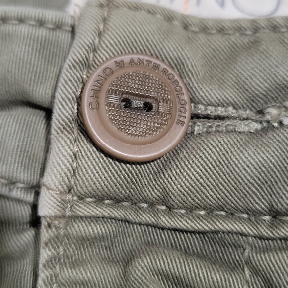 Chino By Anthropologie Women's Relaxed Chino Trouser Pant Size 28 Green Raceing - Picture 11 of 16